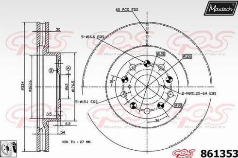 Maxtech 861353.0080 - Тормозной диск unicars.by