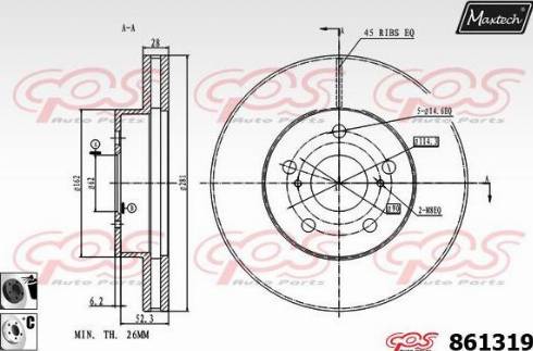 Maxtech 861319.6060 - Тормозной диск unicars.by