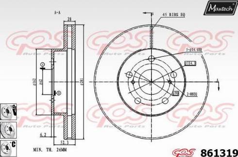 Maxtech 861319.6880 - Тормозной диск unicars.by