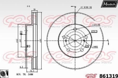 Maxtech 861319.0060 - Тормозной диск unicars.by