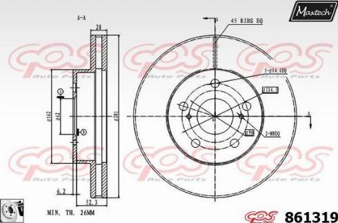 Maxtech 861319.0080 - Тормозной диск unicars.by