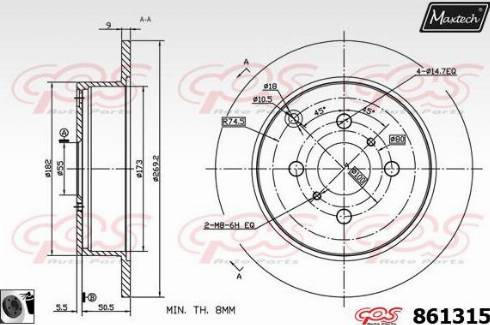 Maxtech 861315.0060 - Тормозной диск unicars.by