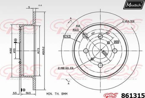 Maxtech 861315.0000 - Тормозной диск unicars.by