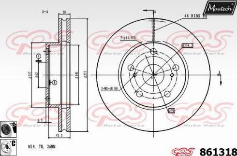 Maxtech 861318.6060 - Тормозной диск unicars.by