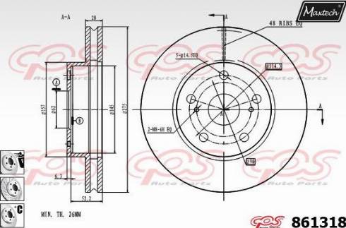 Maxtech 861318.6880 - Тормозной диск unicars.by