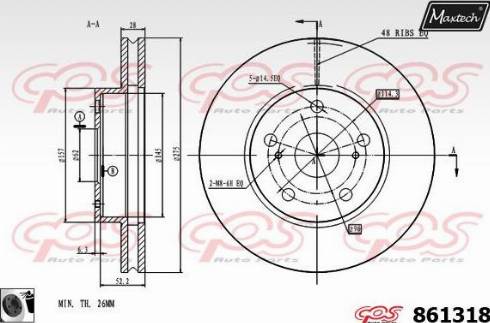 Maxtech 861318.0060 - Тормозной диск unicars.by