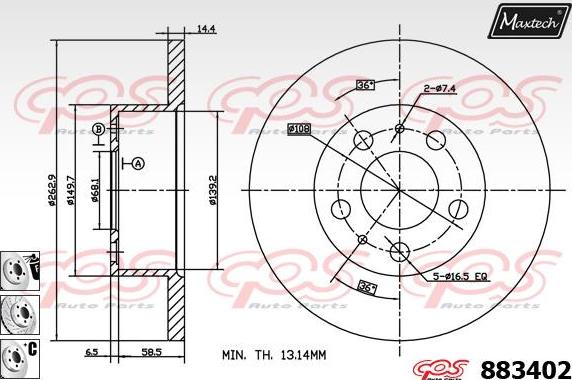 Maxtech 875311 - Тормозной диск unicars.by