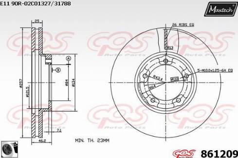 Maxtech 861209.0060 - Тормозной диск unicars.by