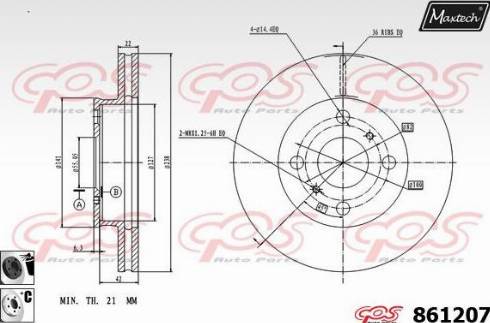 Maxtech 861207.6060 - Тормозной диск unicars.by