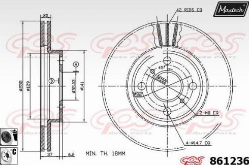 Maxtech 861236.6060 - Тормозной диск unicars.by