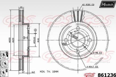 Maxtech 861236.6880 - Тормозной диск unicars.by