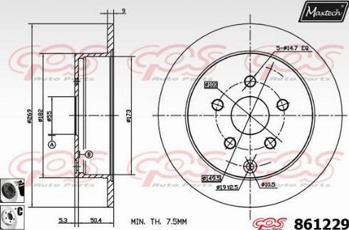 Maxtech 861229.6060 - Тормозной диск unicars.by