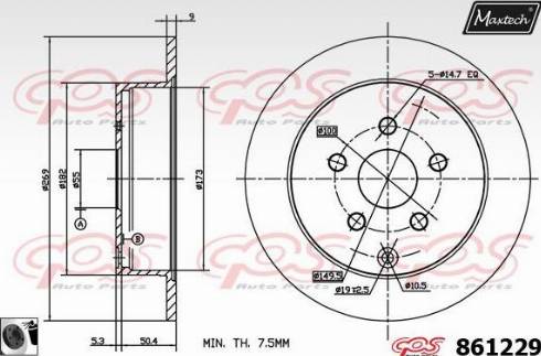 Maxtech 861229.0060 - Тормозной диск unicars.by