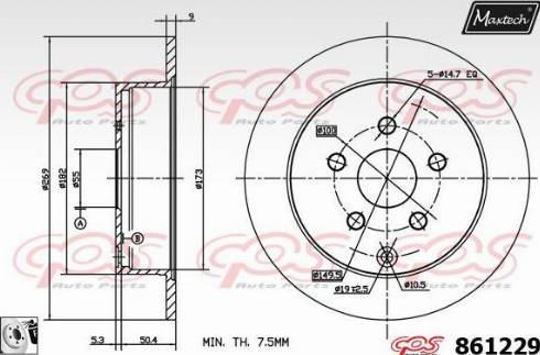 Maxtech 861229.0080 - Тормозной диск unicars.by