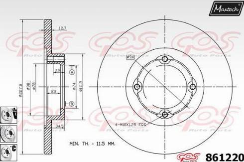 Maxtech 861220.6980 - Тормозной диск unicars.by