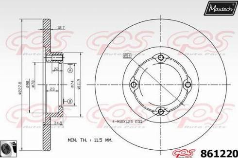 Maxtech 861220.0060 - Тормозной диск unicars.by