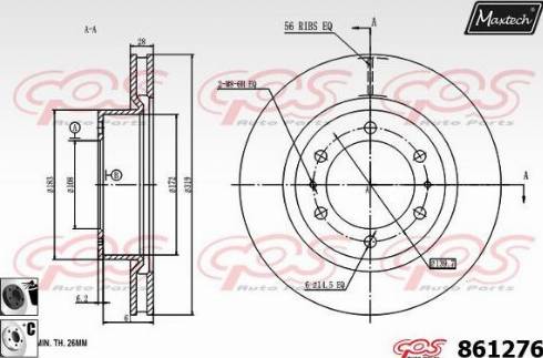 Maxtech 861276.6060 - Тормозной диск unicars.by