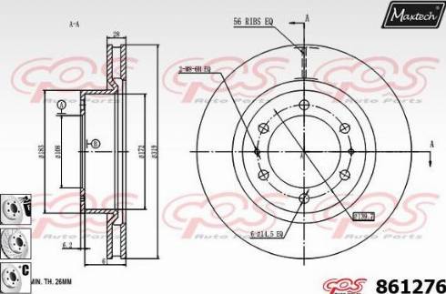 Maxtech 861276.6880 - Тормозной диск unicars.by