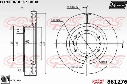 Maxtech 861276.0060 - Тормозной диск unicars.by