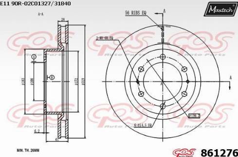 Maxtech 861276.0000 - Тормозной диск unicars.by