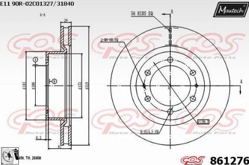 Maxtech 861276.0080 - Тормозной диск unicars.by