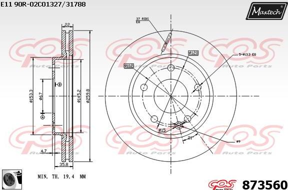 Maxtech 861276 - Тормозной диск unicars.by