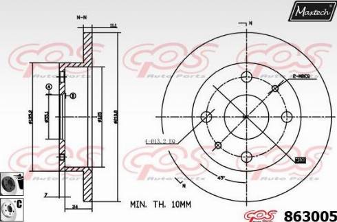 Maxtech 863005.6060 - Тормозной диск unicars.by