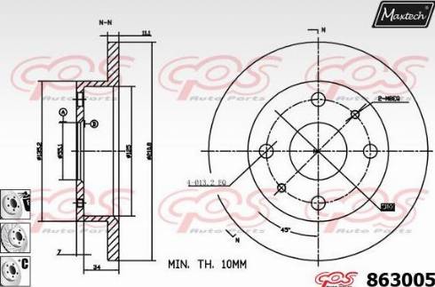 Maxtech 863005.6880 - Тормозной диск unicars.by