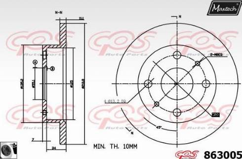 Maxtech 863005.0060 - Тормозной диск unicars.by