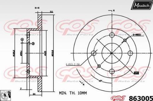 Maxtech 863005.0080 - Тормозной диск unicars.by