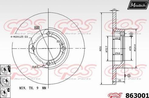 Maxtech 863001.6880 - Тормозной диск unicars.by