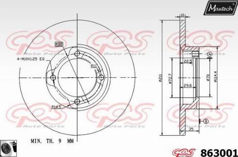 Maxtech 863001.0060 - Тормозной диск unicars.by