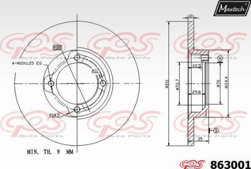 Maxtech 863001.0000 - Тормозной диск unicars.by