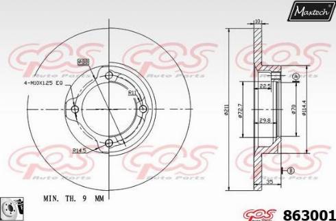 Maxtech 863001.0080 - Тормозной диск unicars.by