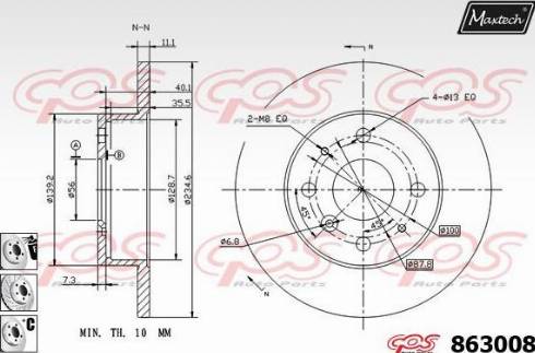 Maxtech 863008.6980 - Тормозной диск unicars.by