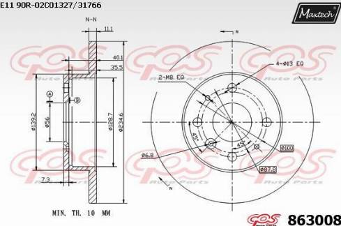 Maxtech 863008.0000 - Тормозной диск unicars.by