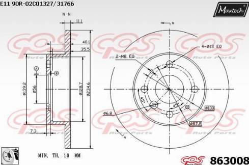 Maxtech 863008.0080 - Тормозной диск unicars.by