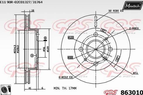 Maxtech 863010.0060 - Тормозной диск unicars.by