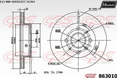 Maxtech 863010.0000 - Тормозной диск unicars.by