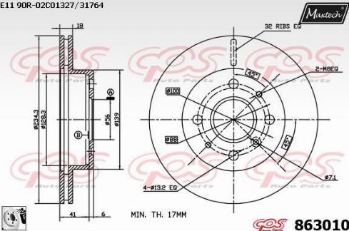 Maxtech 863010.0080 - Тормозной диск unicars.by