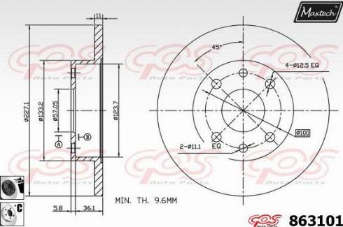 Maxtech 863101.6060 - Тормозной диск unicars.by