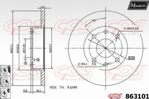 Maxtech 863101.6880 - Тормозной диск unicars.by