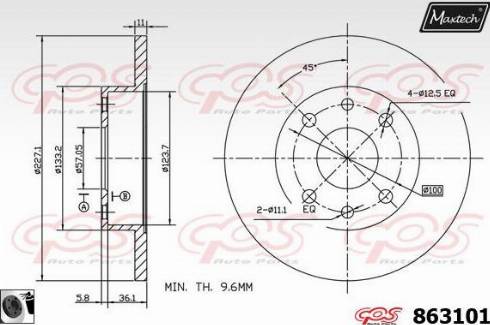 Maxtech 863101.0060 - Тормозной диск unicars.by