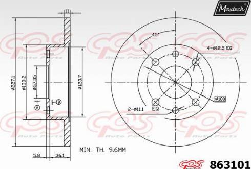 Maxtech 863101.0000 - Тормозной диск unicars.by