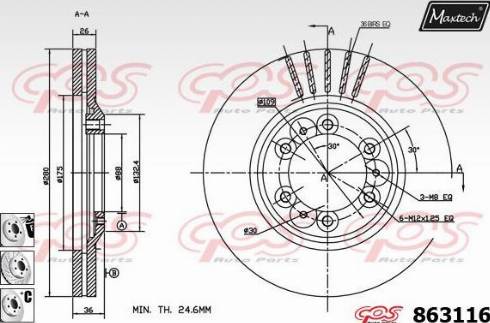 Maxtech 863116.6880 - Тормозной диск unicars.by