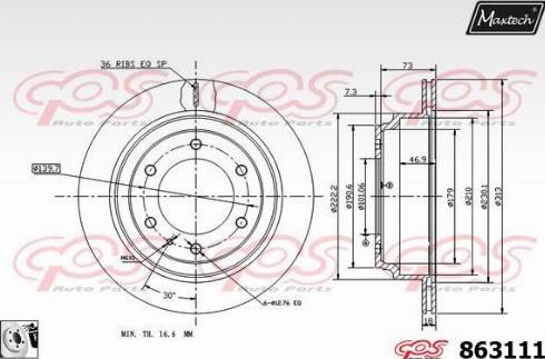 Maxtech 863111.0080 - Тормозной диск unicars.by