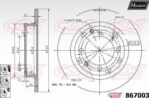 Maxtech 867003.6880 - Тормозной диск unicars.by