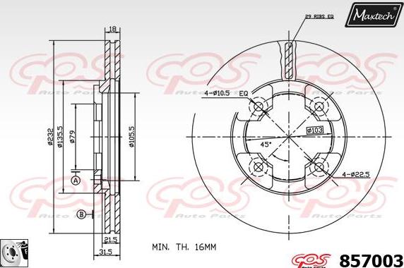 Maxtech 811169 - Тормозной диск unicars.by