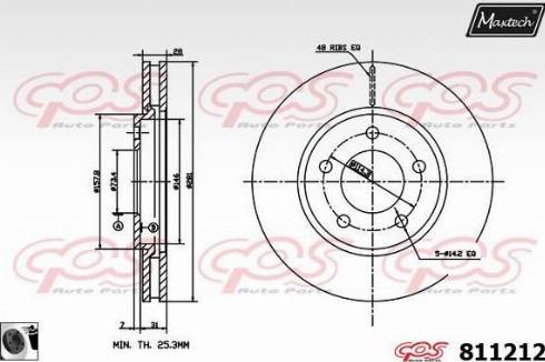 Maxtech 811212.0060 - Тормозной диск unicars.by