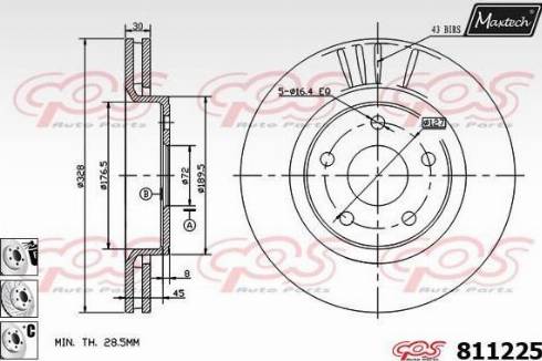 Maxtech 811225.6880 - Тормозной диск unicars.by